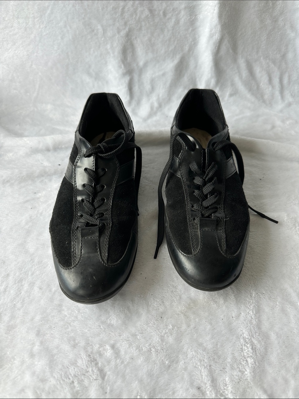 Tod's Black Suede & Leather Women's Lace-Up Sneakers